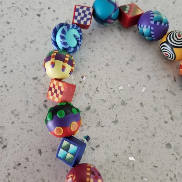 Karyn Kozak Polymer Clay Multicolor Handcrafted Beaded Women’s Necklace - Picture 7 of 15